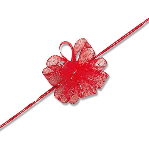 HEIKO ワンタッチフラワーリボン アカ 17X