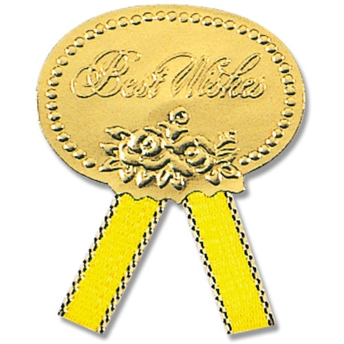 HEIKO リボン付きシール ベストウイッシュ 黄