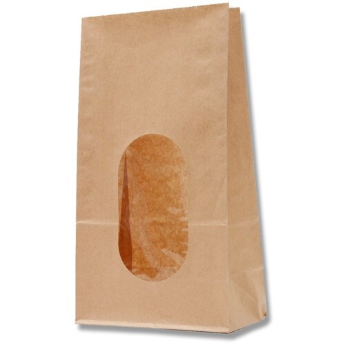 HEIKO 窓付き角底袋 No.6 未晒無地 50