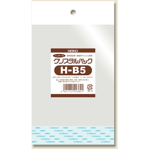 HEIKO OPP袋 クリスタルパック ヘッダー付