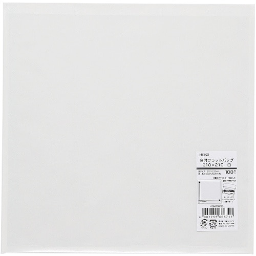 HEIKO 食品袋 窓付フラットバッグ 白 210