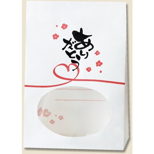 HEIKO 窓付き角底袋 S1F ありがとう 50