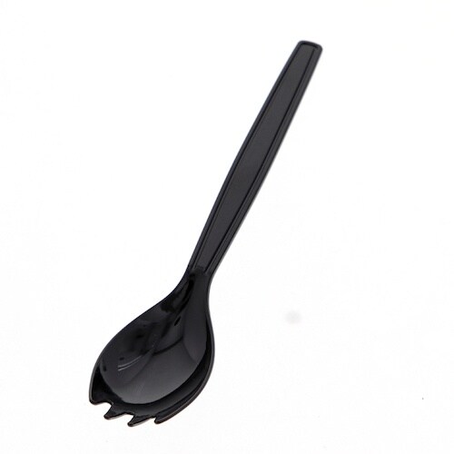 HEIKO プラスチックフォークスプーン 黒 16