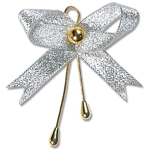 HEIKO リボンビーズタイ シルバー 12個入り