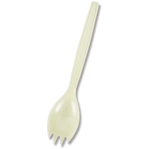 HEIKO プラスチックフォークスプーン アイボリ
