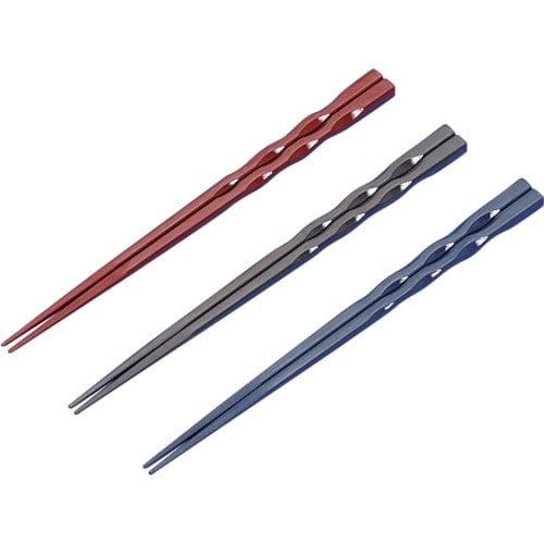 蝶プラ 木の葉箸 22.0cm(バラ)レッド