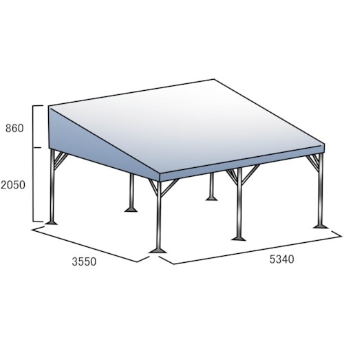 ゴトー 集会用テント 片流れテント 白天幕 2間x
