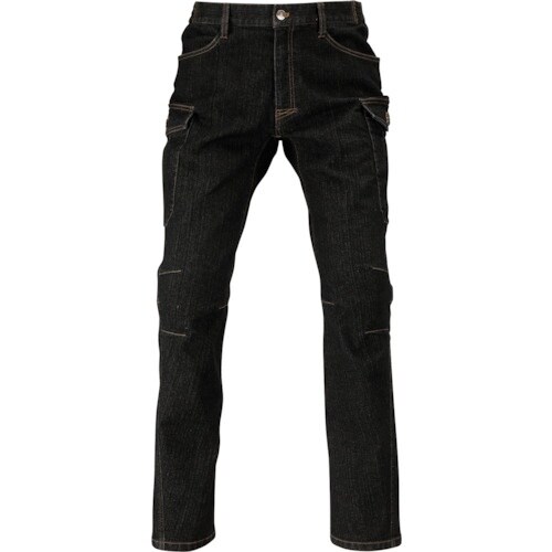 カジメイク 6824 激ラクデニムカーゴ ブラック