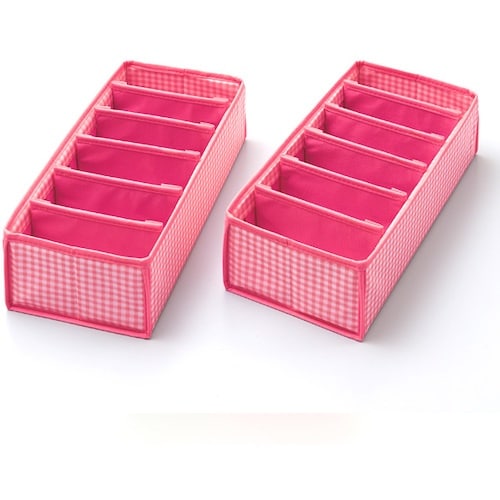 アイメディア ブラ・ショーツ収納ケース2個組 ピン