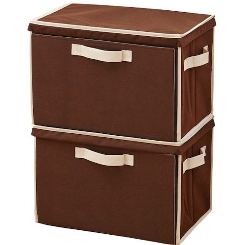 アイメディア 重ねて使える下扉整理箱2個set ブ