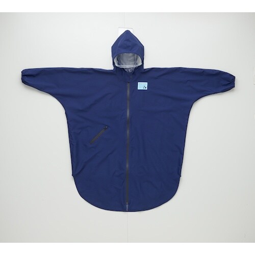 アイメディア ゆったり防水レインコート ネイビー