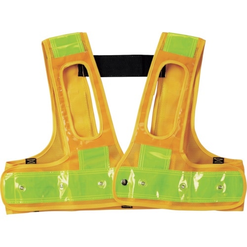緑十字 フルハーネス用LEDベスト 黄メッシュ地/