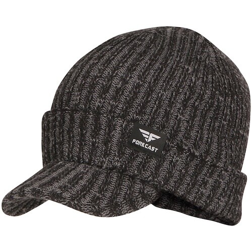 カジメイク つば付きニット帽 オスロ帽 チャコール