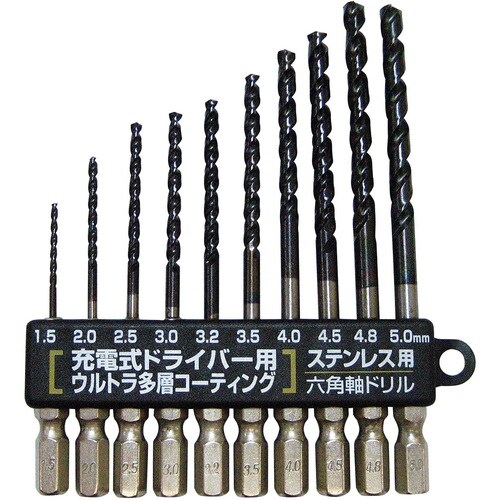 ウイニングボア 10本組新快削六角軸ドリルセット(