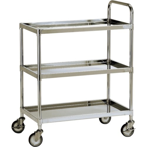 テックサス ステンレスワゴン3段タイプ(皿型タイプ