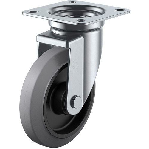 ユーエイ プレート式 自在 キャスター グレーゴム