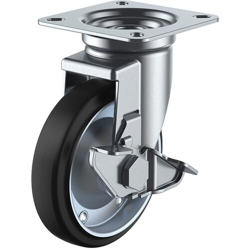 ユーエイ プレート式 自在 キャスター 導電ゴム