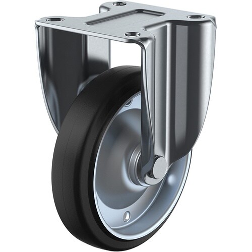 ユーエイ プレート式 固定 キャスター ゴム 車輪