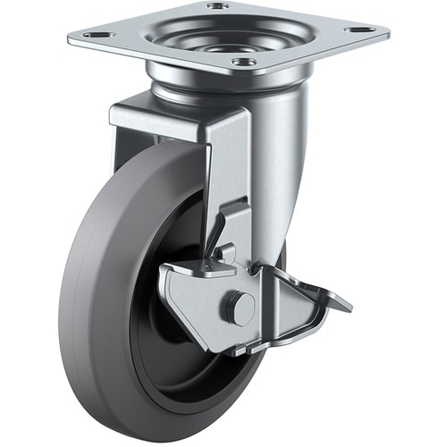 ユーエイ プレート式 自在 キャスター グレーゴム