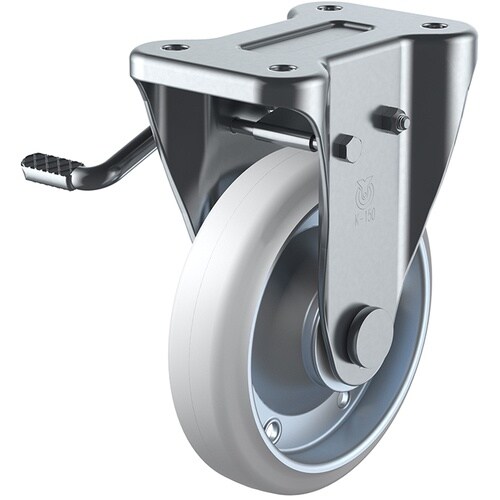 ユーエイ プレート式 固定 キャスター 耐油ゴム