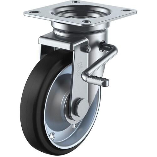 ユーエイ プレート式 自在 キャスター 導電ゴム