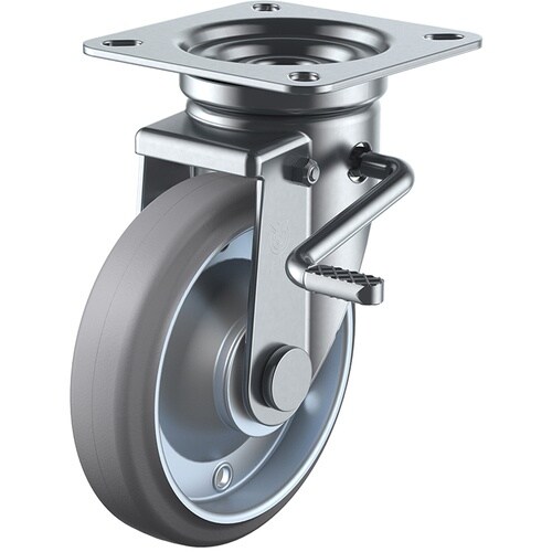 ユーエイ プレート式 自在 キャスター グレーゴム