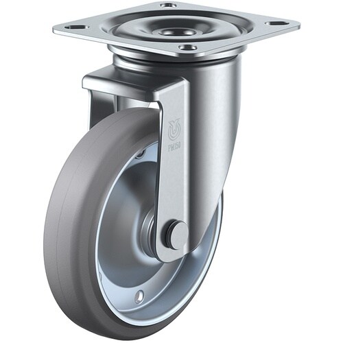 ユーエイ プレート式 自在 キャスター グレーゴム