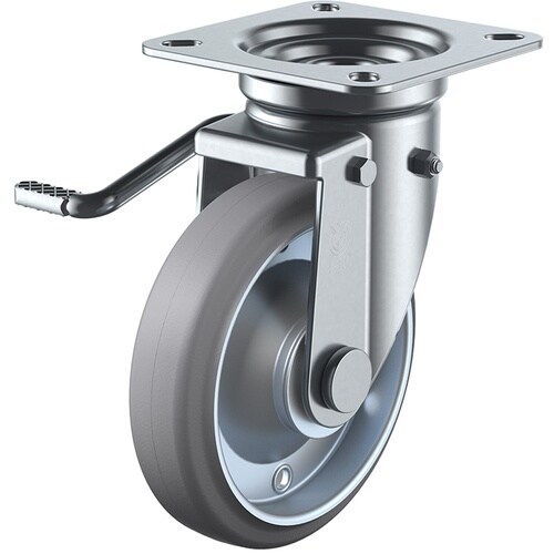 ユーエイ プレート式 自在 キャスター グレーゴム