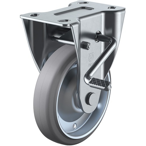 ユーエイ プレート式 固定 キャスター グレーゴム
