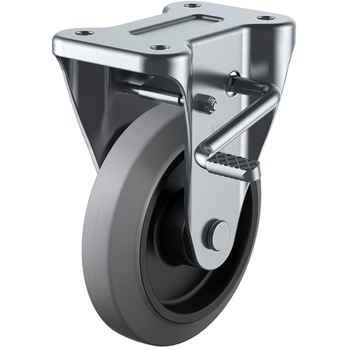 ユーエイ プレート式 固定 キャスター グレーゴム