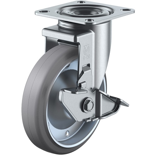 ユーエイ プレート式 自在 キャスター グレーゴム