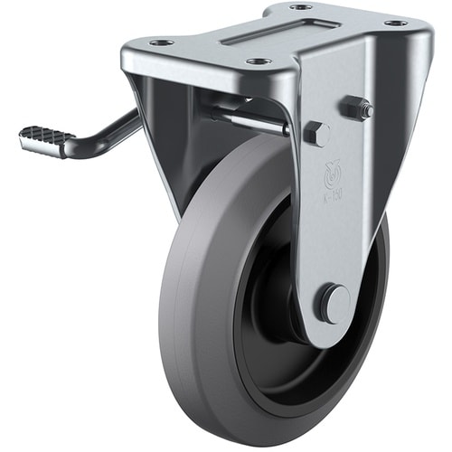 ユーエイ プレート式 固定 キャスター グレーゴム