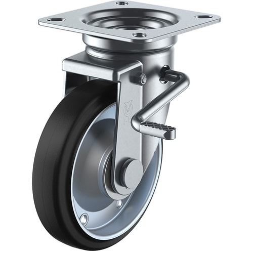 ユーエイ プレート式 自在 キャスター 導電ゴム