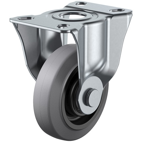 ユーエイ プレート式 固定 キャスター グレーゴム