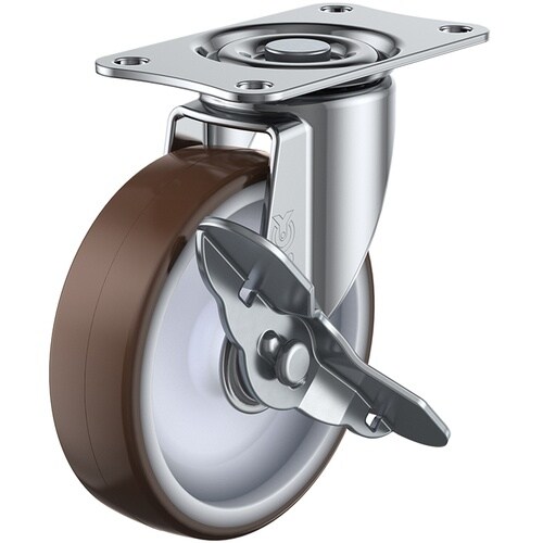 ユーエイ プレート式 自在 キャスター ウレタン