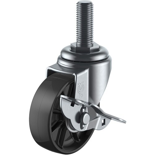ユーエイ ねじ込み式 自在 キャスター 黒ナイロン