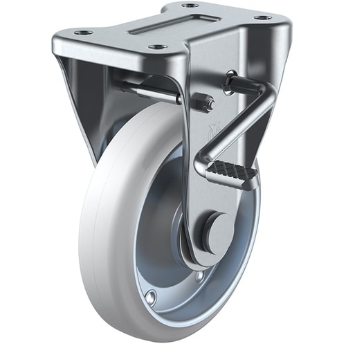 ユーエイ プレート式 固定 キャスター 耐油ゴム