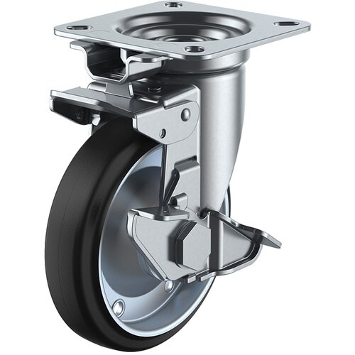 ユーエイ プレート式 自在 キャスター 導電ゴム