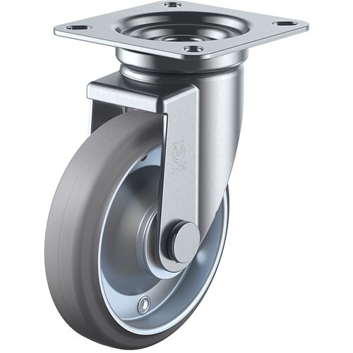 ユーエイ プレート式 自在 キャスター グレーゴム