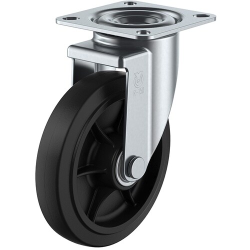 ユーエイ プレート式 自在 キャスター ゴム 車輪