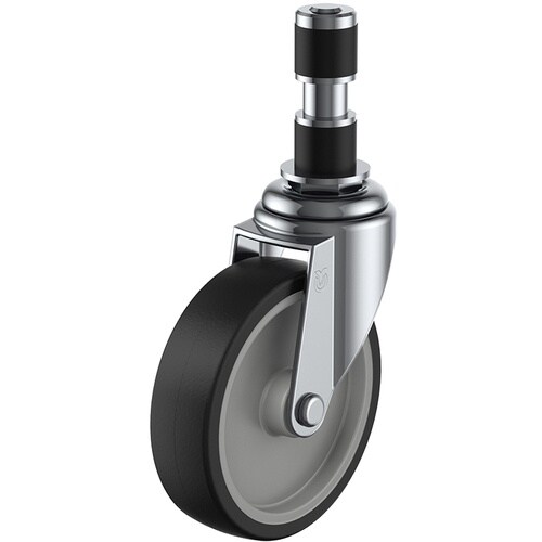 ユーエイ 差し込み式 自在 キャスター ゴム 車輪