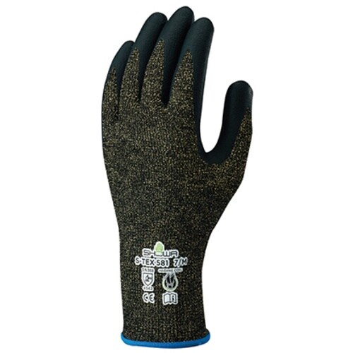 AS 耐切創ゴム背抜き手袋S−TEX581−M