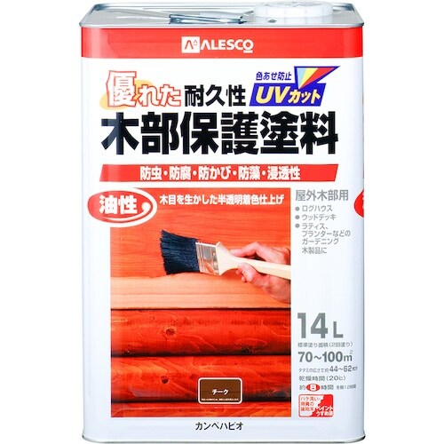 KANSAI 油性木部保護塗料 チーク 14L