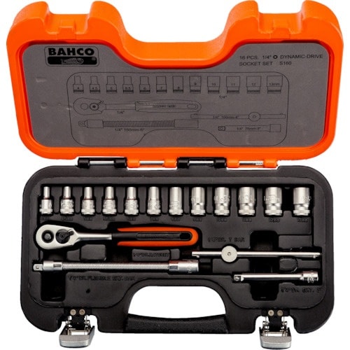 BAHCO 1/4 ソケットセット+ラチェット