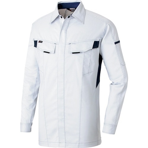 アイトス ニュームービンカット 長袖シャツ シルバ