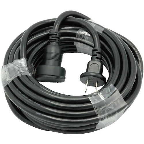 緑十字 屋外型防雨延長コード 10m ブラック