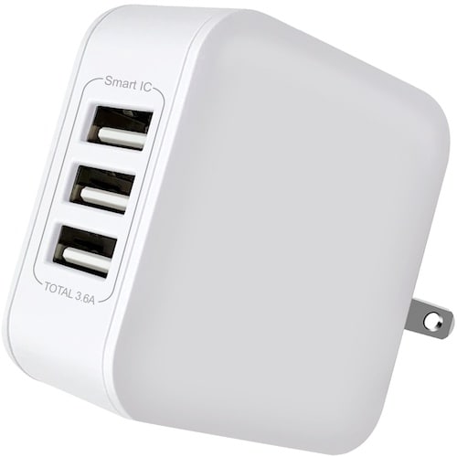 air−J 3ポート3.6A AC充電器 WH