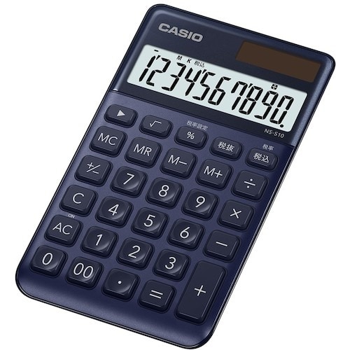 カシオ カシオ大判手帳型スタイリッシュ電卓 ネイビ