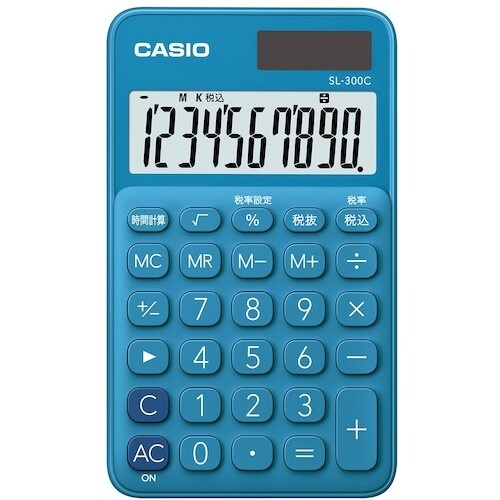カシオ カシオ手帳型カラフル電卓 レイクブルー