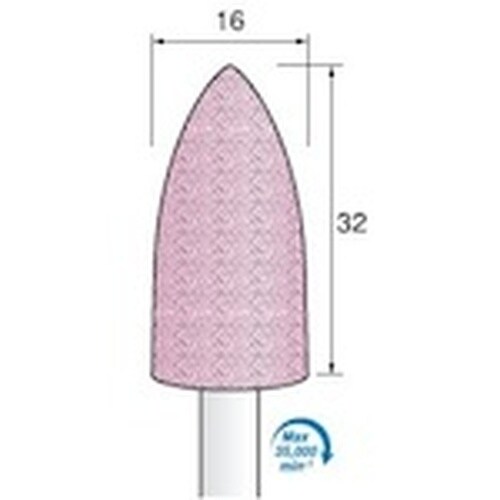 アルゴファイル 軸付ピンク砥石#60 Φ16X32